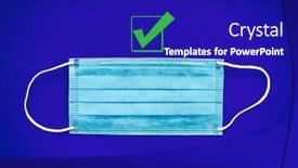  Presentation with surgical - Cool new PPT layouts with covid-19-prevention-by-wearing backdrop and a royal blue colored foreground