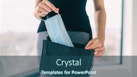  Presentation with medical prevention - Cool new slide deck with covid-19-prevention-woman-bringing backdrop and a ocean colored foreground