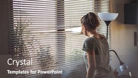  Presentation with mental-health - Beautiful PPT theme featuring covid-19-quarantine-mental-health backdrop and a gray colored foreground