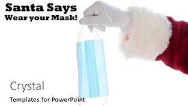  Presentation with crossroads covid - Presentation theme having covid-19-santa-claus-santa background and a white colored foreground