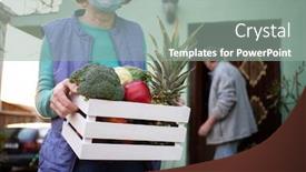  Presentation with elderly home - Slide deck featuring covid-19-stay-home-delivering background and a gray colored foreground