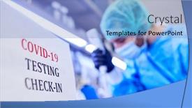  Presentation with biochemistry - Slide set enhanced with covid-19-test-check background and a light blue colored foreground