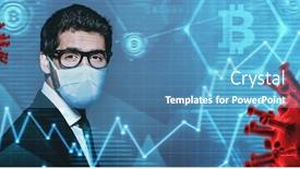  Presentation with global economy - PPT layouts with covid-19-the-impact background and a teal colored foreground