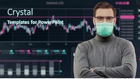  Presentation with global economy - Slides featuring covid-19-the-impact background and a navy blue colored foreground