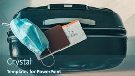 Presentation with passport travel - Slide deck enhanced with covid-19-travel-restriction-due background and a ocean colored foreground