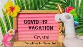  Presentation with covid coronavirus - PPT theme with covid-19-vacation-at-home background and a coral colored foreground