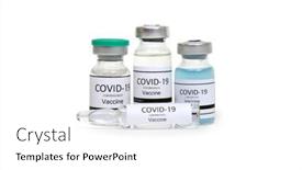  Presentation with ampoule - Presentation design enhanced with covid-19-vaccine-ampoule-isolated background and a white colored foreground
