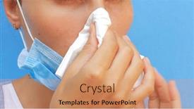  Presentation with epidemic - Slide set having covid-19-virus-epidemic-woman background and a coral colored foreground