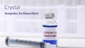  Presentation with covid - Cool new presentation with covid-19-virus-vaccine-shot backdrop and a sky blue colored foreground