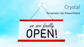  Presentation with retail store - Cool new PPT theme with covid-19-we-re-finally backdrop and a cool aqua colored foreground