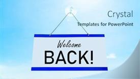  Presentation with welcome back - Presentation theme consisting of covid-19-welcome-back-open background and a cool aqua colored foreground