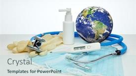  Presentation with medical infection - Amazing slide deck having covid-19-world-globe backdrop and a light blue colored foreground