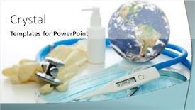  Presentation with world of medical - PPT theme consisting of covid-19-world-globe background and a white colored foreground