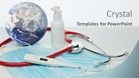  Presentation with medical infection - PPT layouts having covid-19-world-globe background and a sky blue colored foreground