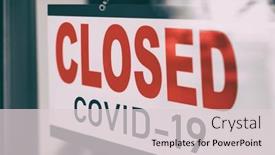  Presentation with businesses - Audience pleasing theme consisting of covid-closed-sign-hanging backdrop and a lemonade colored foreground