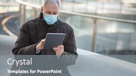  Presentation with covid - PPT layouts with covid-coronavirus-lifestyle-masked-elder background and a gray colored foreground