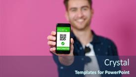  Presentation with passport - Colorful slides enhanced with covid-passport-a-young-man backdrop and a ocean colored foreground