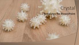  Presentation with virus - Colorful theme enhanced with covid19-3d-printed-representation backdrop and a coral colored foreground