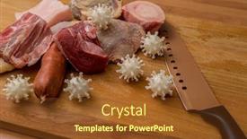  Presentation with virus - Amazing presentation theme having covid19-3d-printed-representation backdrop and a tawny brown colored foreground