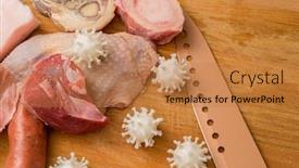  Presentation with virus - Beautiful presentation featuring covid19-3d-printed-representation backdrop and a coral colored foreground