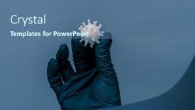  Presentation with virus - Colorful theme enhanced with covid19-concept-coronavirus-on-hands backdrop and a ocean colored foreground