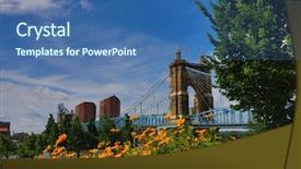  Presentation with bridge - Cool new slides with covington kentucky to cincinnati ohio backdrop and a ocean colored foreground