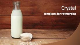  Presentation with white milk - Audience pleasing PPT theme consisting of simple white free - bottle of milk and little backdrop and a tawny brown colored foreground