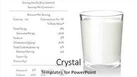  Presentation with nutrition facts - Theme having milk and list of nutrition background and a white colored foreground