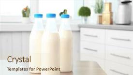  Presentation with cow milk - Audience pleasing slides consisting of free cow - three bottles of milk backdrop and a  colored foreground