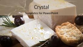  Presentation with dairy cow - PPT theme consisting of cow goat - greek feta cheese famous dairy background and a coral colored foreground