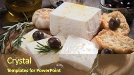  Presentation with dairy cow - Slide set featuring cow goat - greek feta cheese famous dairy background and a tawny brown colored foreground