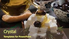  Presentation with dairy cow - Slide deck having cow goat - greek feta cheese famous dairy background and a tawny brown colored foreground