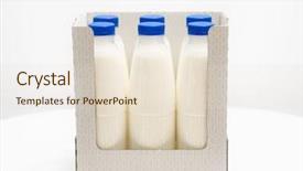  Presentation with white milk - Slide deck enhanced with cow goat - milk bottles in cardboard box background and a lemonade colored foreground