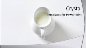  Presentation with cow milk - Cool new presentation theme with cow goat - overhead view of ceramic jug backdrop and a white colored foreground