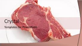  Presentation with bone - Colorful theme enhanced with cow kill - fresh raw meat with bone backdrop and a  colored foreground