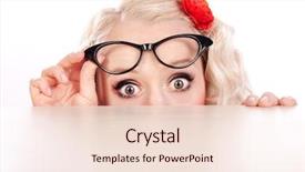  Presentation with table of contents - Slide deck enhanced with cowardly - funny girl hiding behind background and a lemonade colored foreground