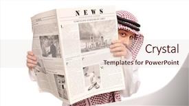  Presentation with arab - PPT theme having cowardly - sacred young arab hiding behind background and a lemonade colored foreground