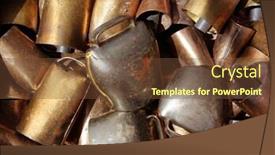  Presentation with pattern - Amazing PPT theme having cowbell-bell-pattern-texture backdrop and a tawny brown colored foreground