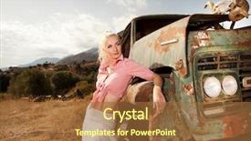  Presentation with heavy fire in an old - Amazing theme having cowboy boots - attractive blond woman near backdrop and a tawny brown colored foreground