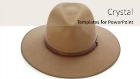  Presentation with cowboy hat - Presentation theme consisting of cowboy hat australian style background and a coral colored foreground