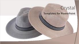  Presentation with cowboy hat - Presentation design enhanced with cowboy-hat-isolated-on-white background and a  colored foreground