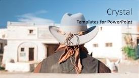  Presentation with cowboy hat - PPT theme with cowboy-hat-on-horse background and a light blue colored foreground