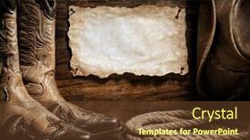  Presentation with music poster - Presentation design enhanced with cowboy-poster-sign-background background and a tawny brown colored foreground