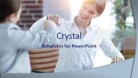  Presentation with team - Beautiful slides featuring coworker help - members of the business team backdrop and a lemonade colored foreground