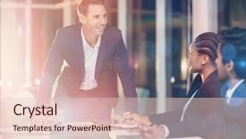  Presentation with coworkers - Theme consisting of coworkers in meeting at conference background and a lemonade colored foreground