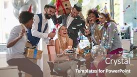  Presentation with coworkers - Amazing theme having coworkers-surprising-female-colleague backdrop and a coral colored foreground