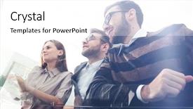  Presentation with coworkers - Slide deck having coworkers working in sunny office successful businass team bot background and a white colored foreground