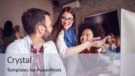  Presentation with team together everyone achieves more - Amazing theme having coworkers working together on project backdrop and a lemonade colored foreground