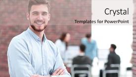  Presentation with seed germination process - Amazing presentation having coworking process designers team working backdrop and a light gray colored foreground