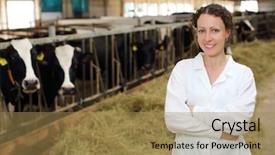  Presentation with dairy farm - Cool new theme with eco energy saving environmental conservation backdrop and a light gray colored foreground